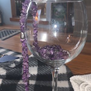 40” Organic Amethyst necklace/belt